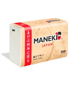 Салфетки бумажные KABI 2 слоя белые 150 шт Maneki