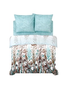 Комплект постельного белья Рапсодия семейный бязь бирюзовый Арт-дизайн