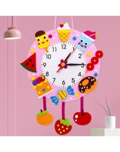 Детские настенные часы DIY Вкусняшки сделай сам плавный ход 22 х 29 см Nobrand