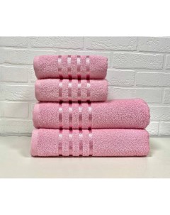 Набор махровых полотенец розовый 50x90 70x140 Diva afrodita