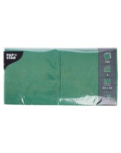 Салфетки бумажные 3 х слойные 33 см зеленый 250 шт Papstar