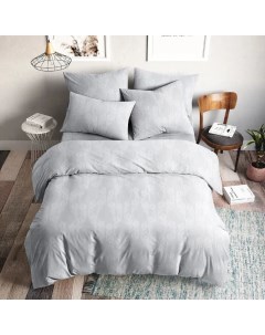 Комплект постельного белья Перья 1 5 спальный поплин серый Пекс-дизайн