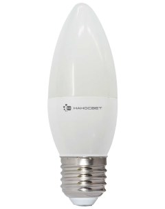 Лампа светодиодная E27 6W 2700K свеча матовая LE CD 6 E27 827 L252 Наносвет