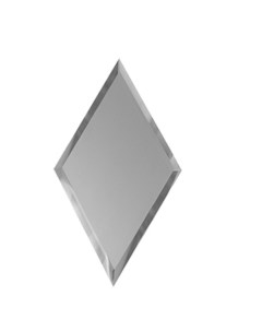Зеркальная серебряная плитка Ромб 300 х 510 мм фацет 10 мм Русэкспресс