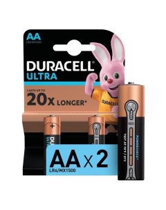 Батарейка Алкалиновая Ultra Aa 1 5v Упаковка 2 Шт Lr6 Mx1500 Bl 2 арт Duracell