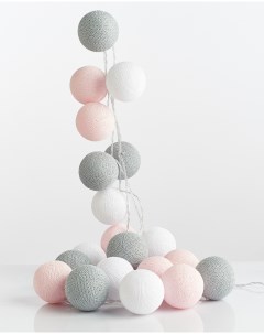 Гирлянда 20 шариков LED Розово серая от сети 4 5 м Lares&penates