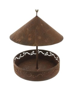 Кормушка для птиц Антик коричневый металл 20х20х23 см Хит-декор