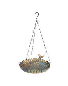 Поилка для птиц подвесная Гольден с золотым отливом металл 27 5х25 5х50 см Хит-декор