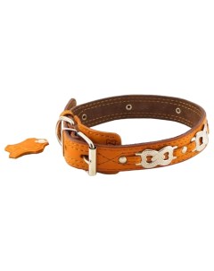 Ошейник для собак оранжевый с фурнитурой обхват шеи 30 55см Zoomaster