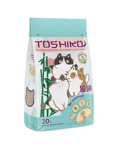 Наполнитель для кошачьего туалета Toshiko древесный комкующийся 20л Nobrand