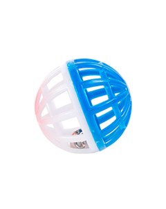 Игрушка для собак Мячик с колокольчиком бело синий полимер 3 см Nobrand