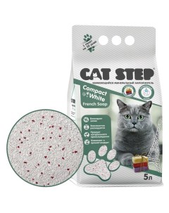 Наполнитель для кошачьих туалетов Compact White French Soap минеральный 5 л Cat step