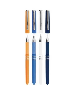 Шариковая ручка AXO 0 7 мм синий резиновый грип цвет корпуса ассорти 12 шт в упаковке Linc