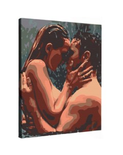 Картина по номерам Поцелуй под дождем холст на подрамнике 40 x 50 см Арт-студия unicorn
