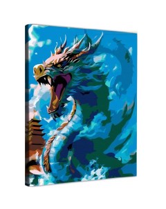 Картина по номерам Дракон голубой 40 x 50 см Арт-студия unicorn