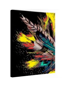Картина по номерам Цветные перья холст на подрамнике 40 x 60 см Арт-студия unicorn
