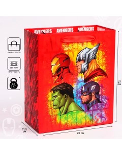 Пакет подарочный 23х27х11 5 см мстители Marvel