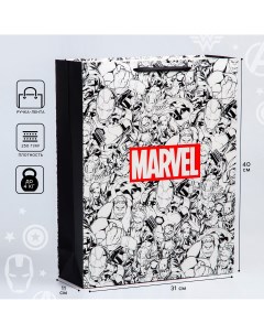 Пакет подарочный 31х40х11 см мстители Marvel
