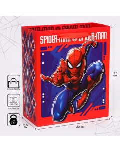 Пакет подарочный 23х27х11 5 см человек паук Marvel