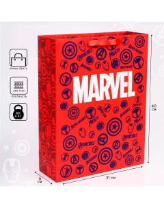 Пакет подарочный 31х40х11 см мстители Marvel