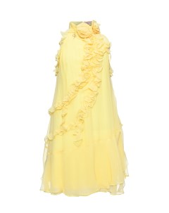 Платье с рюшами желтое Miss blumarine