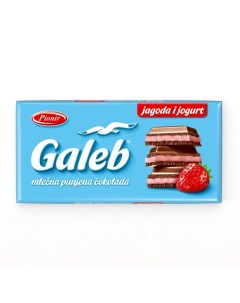 Шоколад Galeb с клубнично йогуртовой начинкой 80 г Pionir