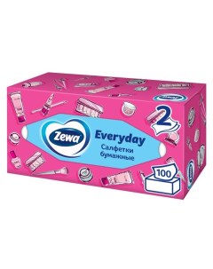 Салфетки бумажные косметические неароматизированные Everyday Zewa Зева 100шт 6286 Sca hygiene products.