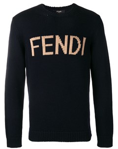 Fendi свитер с логотипом 50 синий Fendi