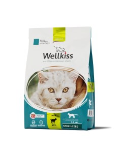 Корм сухой для стерилизованных кошек с ягненком пак 400г Wellkiss