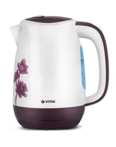 Чайник электрический VT 7061 2200Вт белый с узором и фиолетовый Vitek