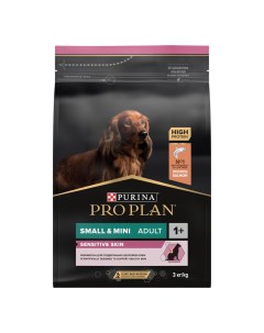Pro Plan Small Mini Adult Sensitive Skin корм для взрослых собак мелких и карликовых пород Лосось 3  Purina pro plan