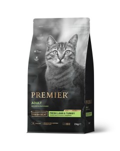 Cat Adult сухой корм для взрослых кошек Ягненок и индейка 2 кг Premier