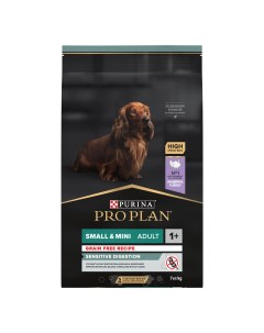 Pro Plan Grain Free Mini корм для взрослых собак мелких пород с чувствительным пищеварением Индейка  Purina pro plan