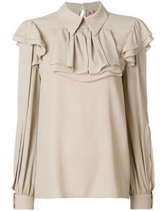 N?21 блузка с оборкой нейтральные цвета No21