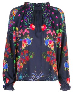 Cynthia rowley блузка roseland с оборками s разноцветный Cynthia rowley