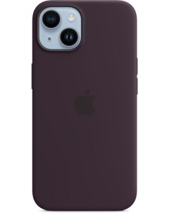 Чехол накладка Silicone Case with MagSafe для смартфона iPhone 14 силикон микрофибра баклажановый MP Apple
