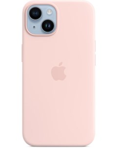 Чехол накладка Silicone Case with MagSafe для смартфона iPhone 14 силикон микрофибра светло розовый  Apple
