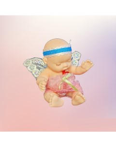 Резиновый пупс в шаре спящий Купидон ангелочек с крылышками Розовый Baby ardana