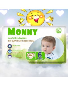 Детские подгузники Eco 6 15 кг 42 шт Monny