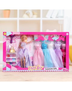Кукла модель Тина с набором платьев с аксессуарами МИКС Defa lucy
