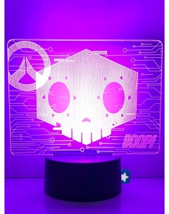 Настольный 3D ночник светильник Овервотч череп Сомбра Overwatch 7 цветов 16 см Starfriend