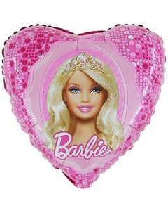 Шар фольгированный Барби Принцесса 10327978 5p сердце 5шт Grabo