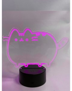 Настольный 3D светильник ночник кот Пушин Pusheen usb 7 цветов 16 см Starfriend