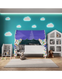 Кровать детская 85х163 5х155 см Базовый с текстилем вход слева Базисвуд
