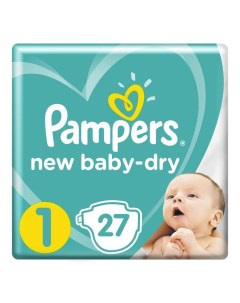 Подгузники New Baby Dry 2 5 кг 27 шт Pampers