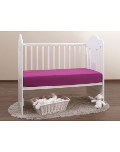 Простыня на резинке в детскую кроватку фиолетовый Хлопковый край
