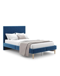 Кровать АММА велюр синий 120х200 Monofix