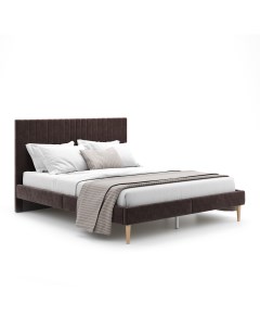 Кровать АММА велюр коричневый 140х200 Monofix
