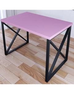 Стол кухонный Loft с крестообразными ножками 70x60х75 розовый с черными ножками Solarius