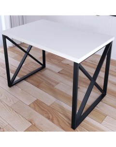Стол кухонный Loft с крестообразными ножками 110x70х75 белый с черными ножками Solarius